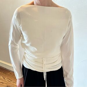 SARAH PACINI Wrap Waist Cream Women's Top🌸